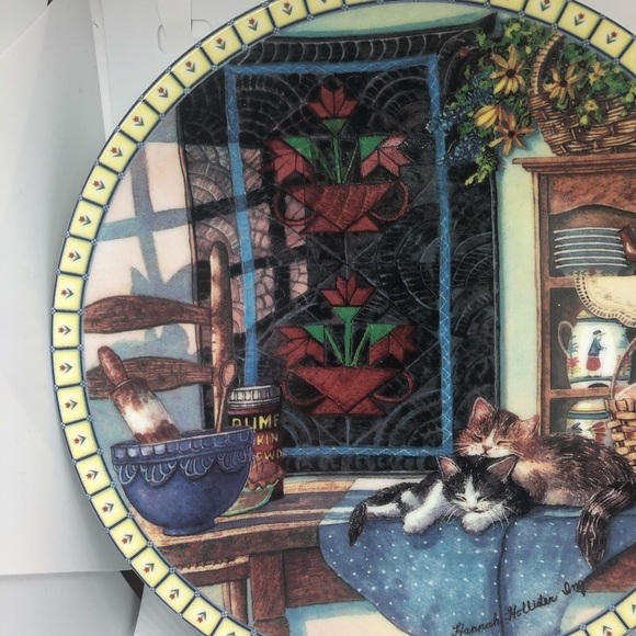 Edwin Knowles Lazy Morning Cat Plate - Picture 4 of 10